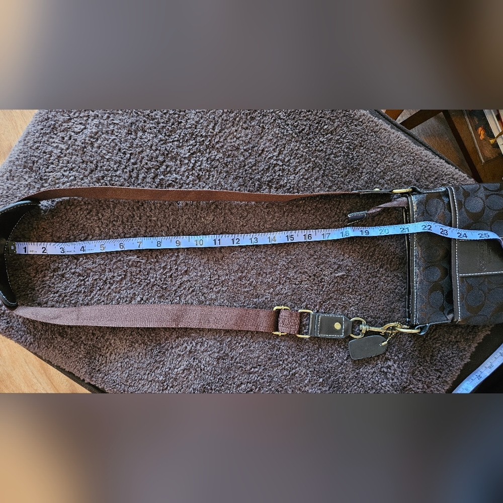 Coach Brown Cross Body Bag, NWOT. Measurements In Pics - Picture 13 of 13